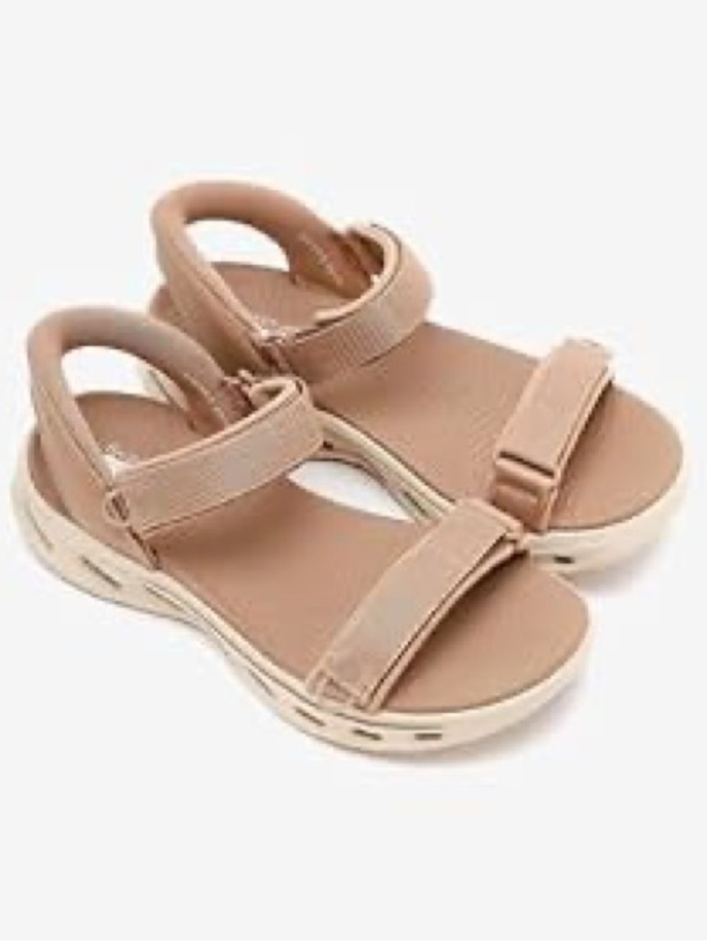 Skechers Slip-ins: GO WALK Glide-Step 2.0 Sandals Tan Sand Sz. 9